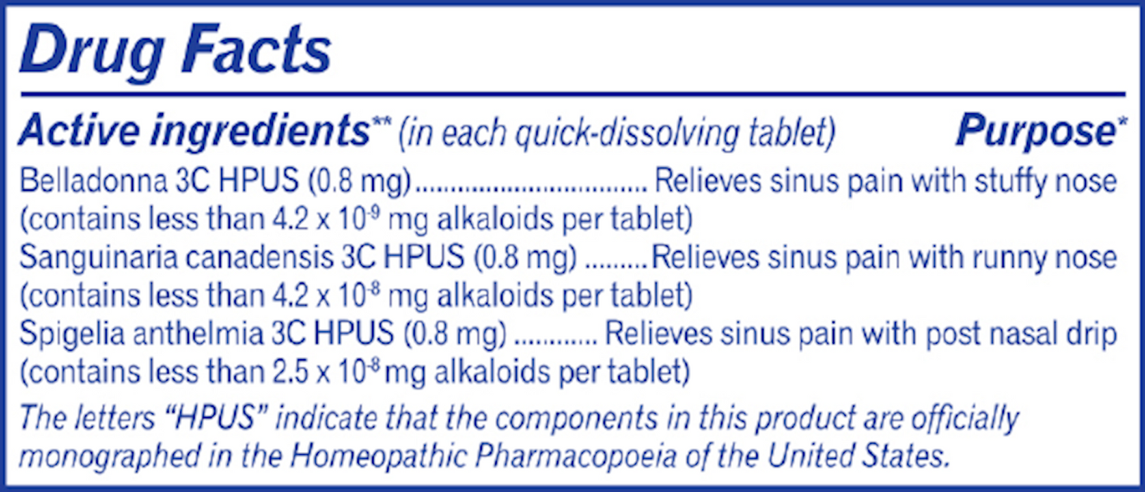 Sinus Calm Tablets