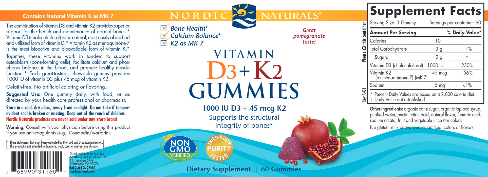 Vitamin D3+K2 Gummies