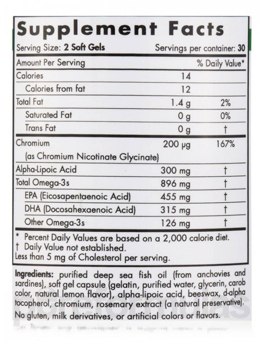 ProOmega Blood Sugar (Currently on back order with manufacturer)